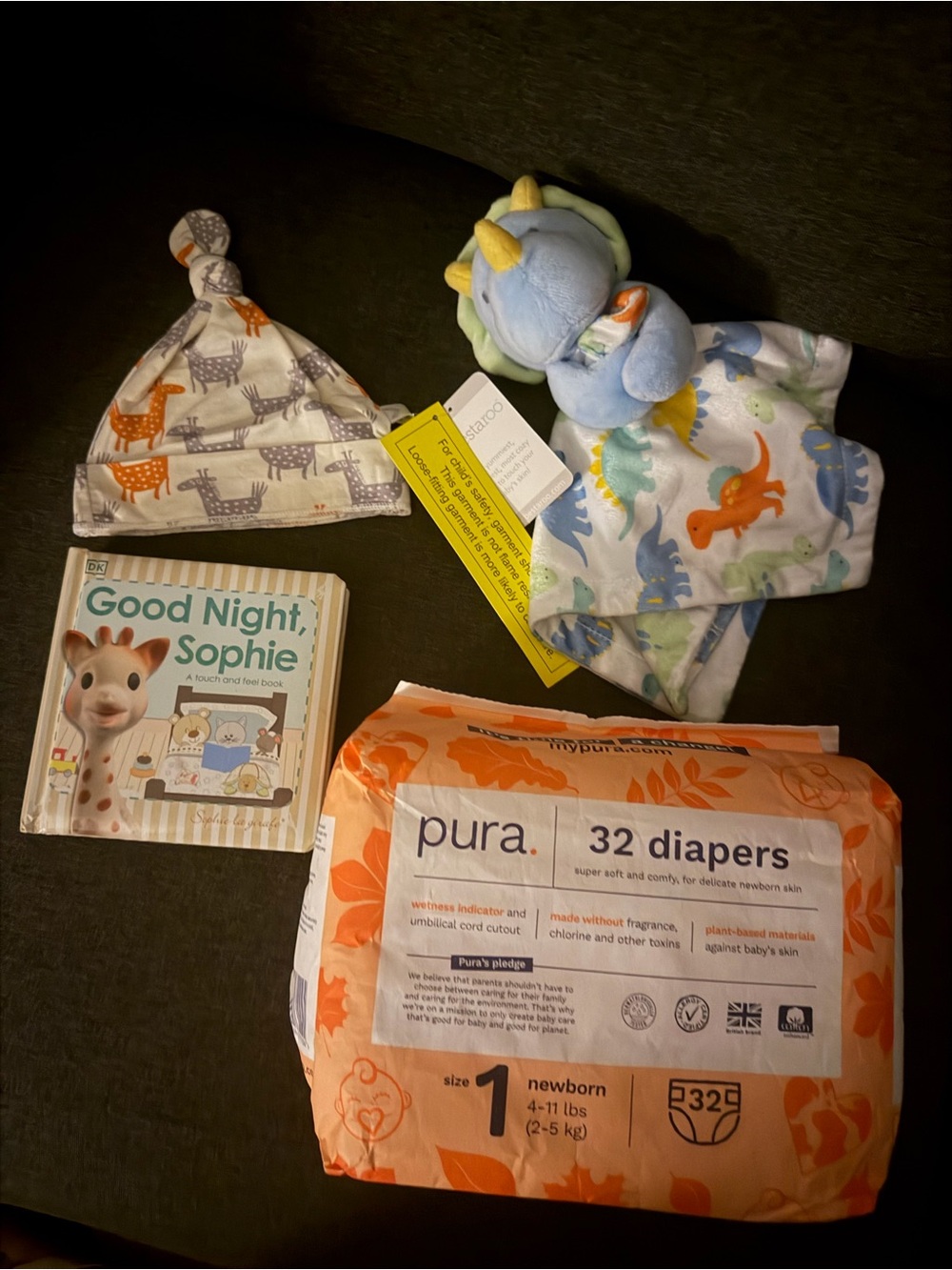 Pura Newborn Diapers Pack and Baby Essentials - Orange, White, Blue, Green